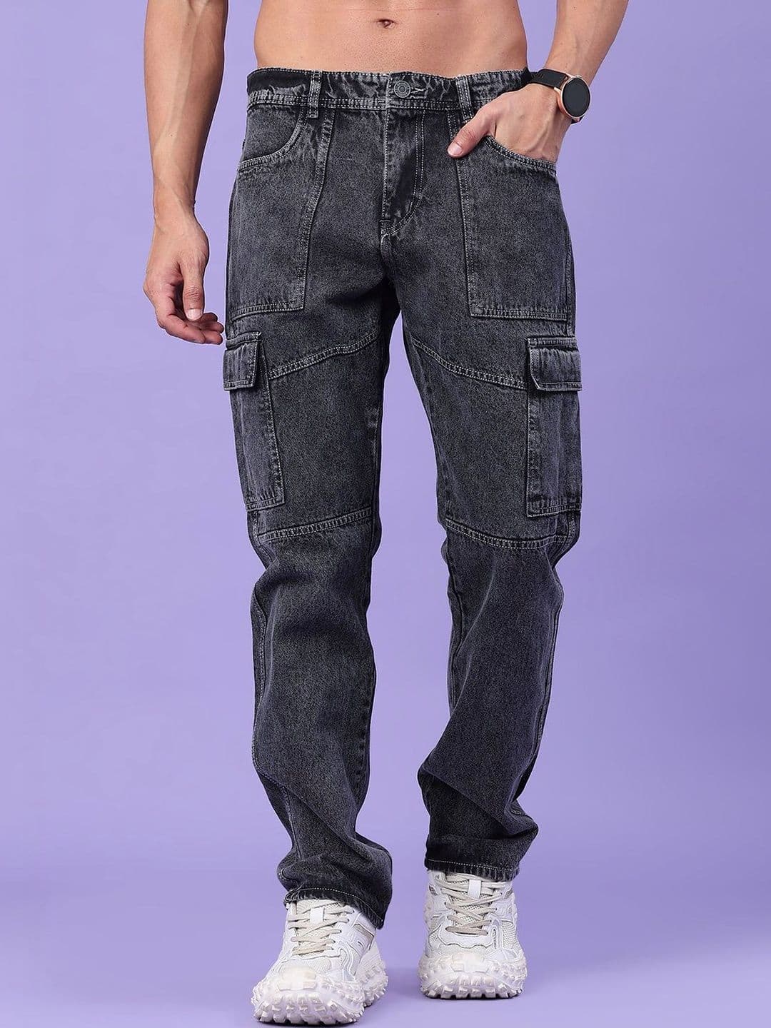 V-Mart Men Regular Fit Mid-Rise Light Fade Stretchable Jeans - view 1