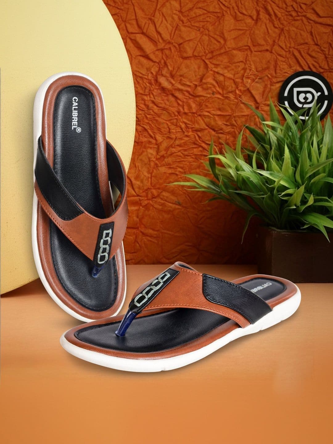 CALIBREL Men Colourblocked Rubber Thong Flip-Flops - view 1