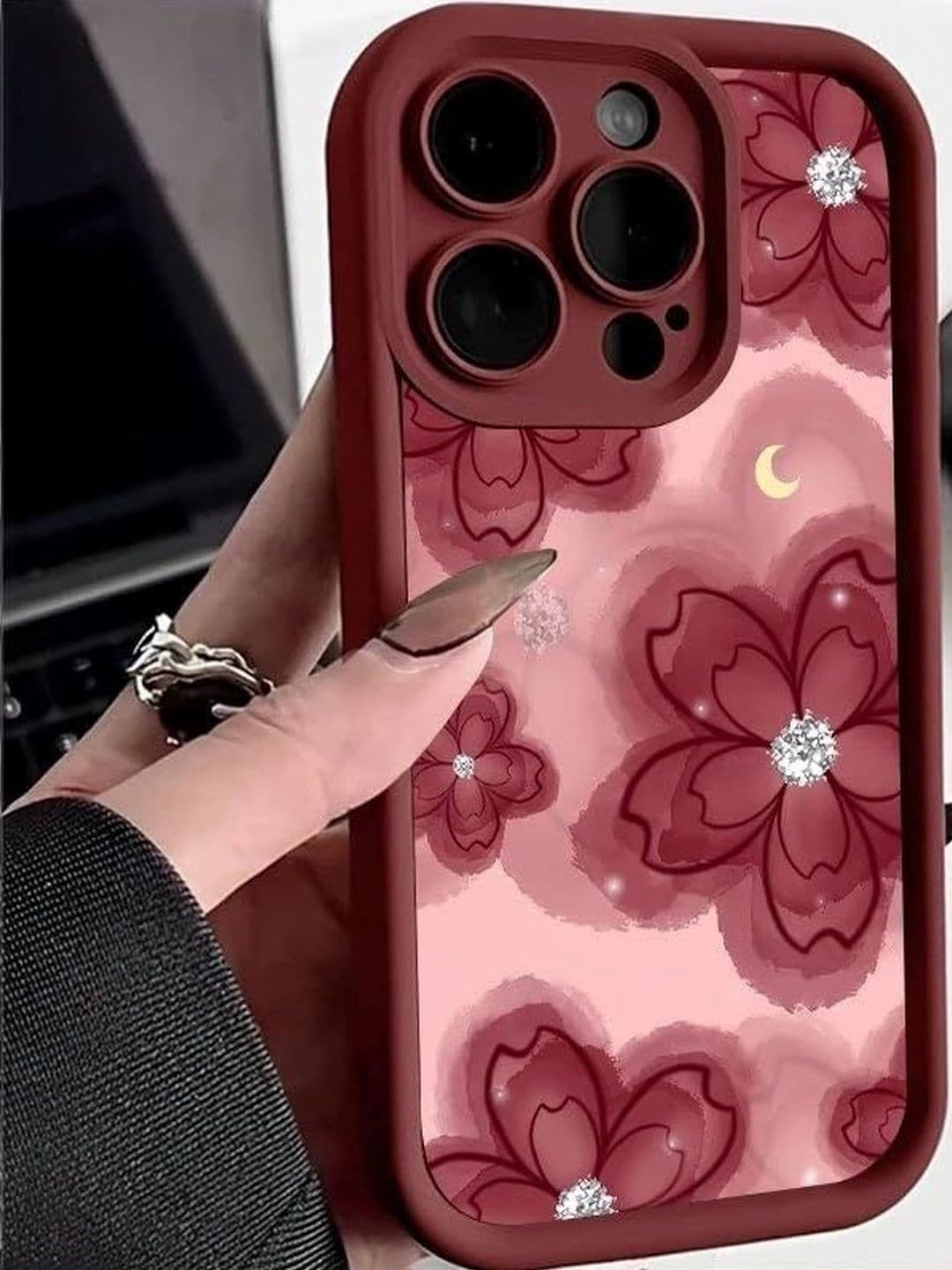 COVERLY Floral Printed iPhone 15 Pro Max Back Case Mobile Accessories