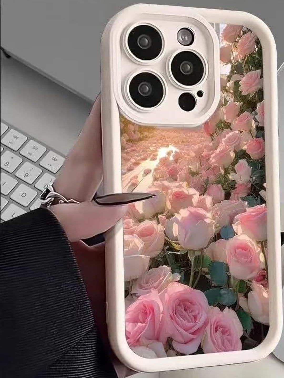 COVERLY Floral Printed iPhone 13 Pro Back Case Mobile Accessories