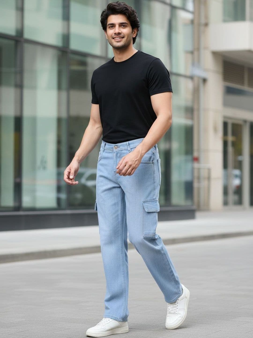 SZN Men Classic Relaxed Fit Mid-Rise Light Fade Stretchable Jeans - view 1