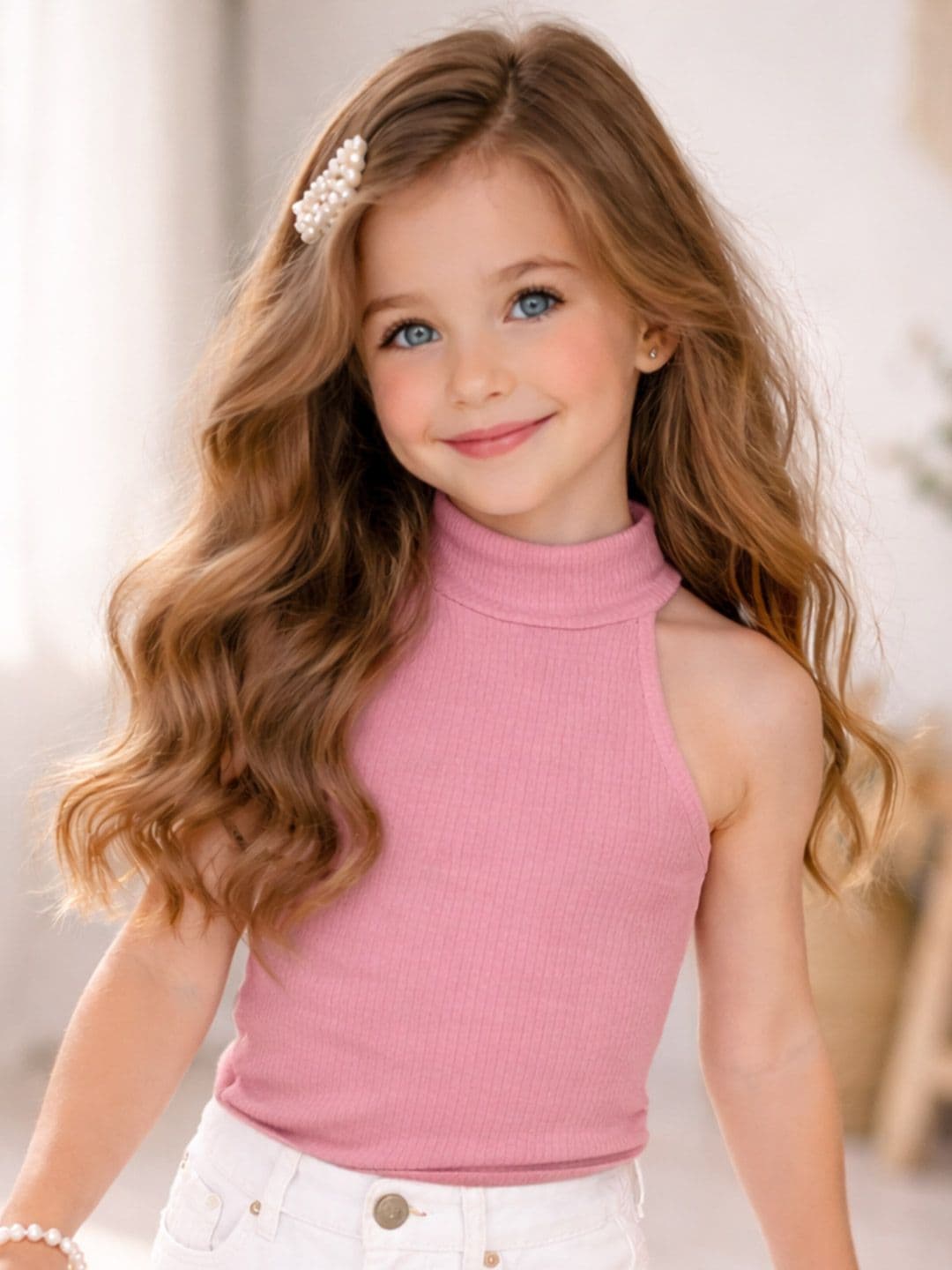 Ninas Girls Pink Cotton Blend Tops - view 1