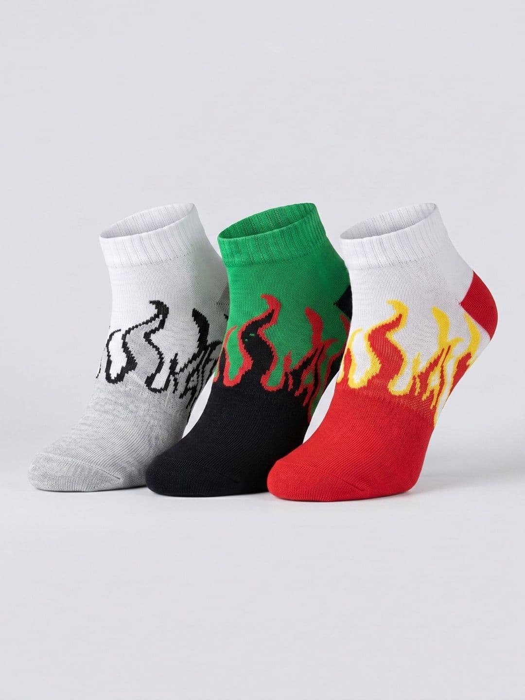 Moda Rapido Men Pack of 3 Cotton Blend Patterned Ankle Length Socks - view 1