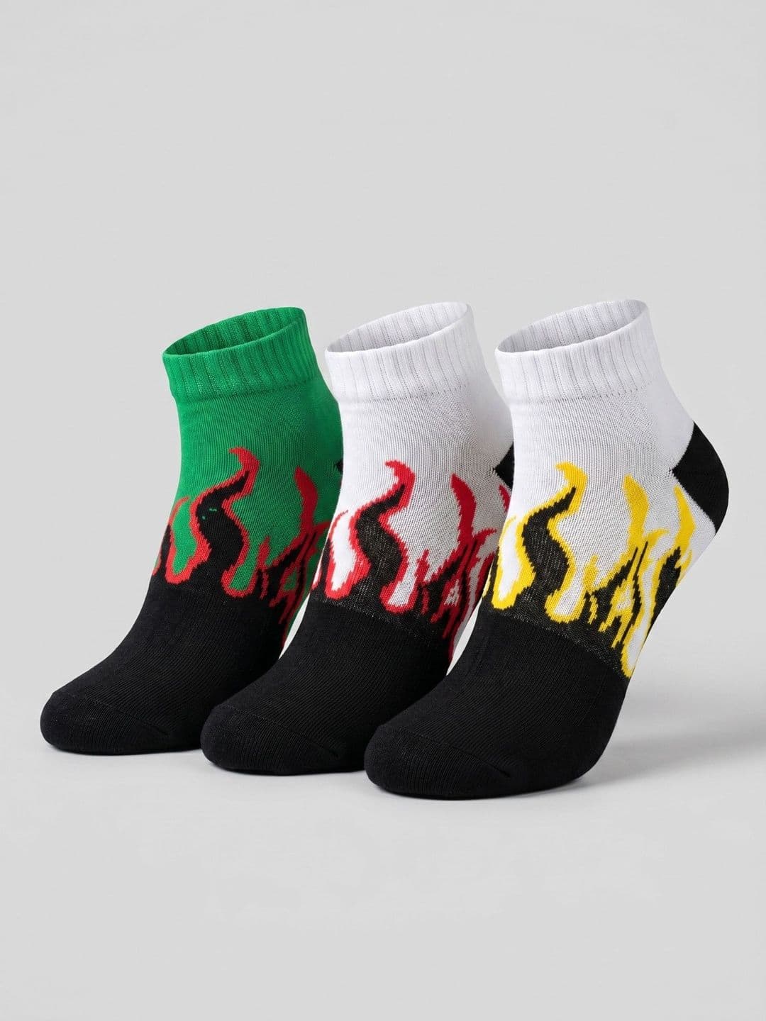 Moda Rapido Men Pack of 3 Cotton Blend Patterned Ankle Length Socks - view 1