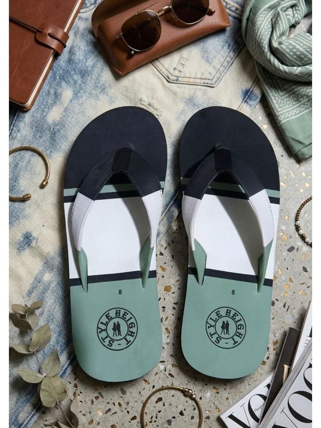 Style Height Men Colourblocked Thong Flip-Flops - view 1
