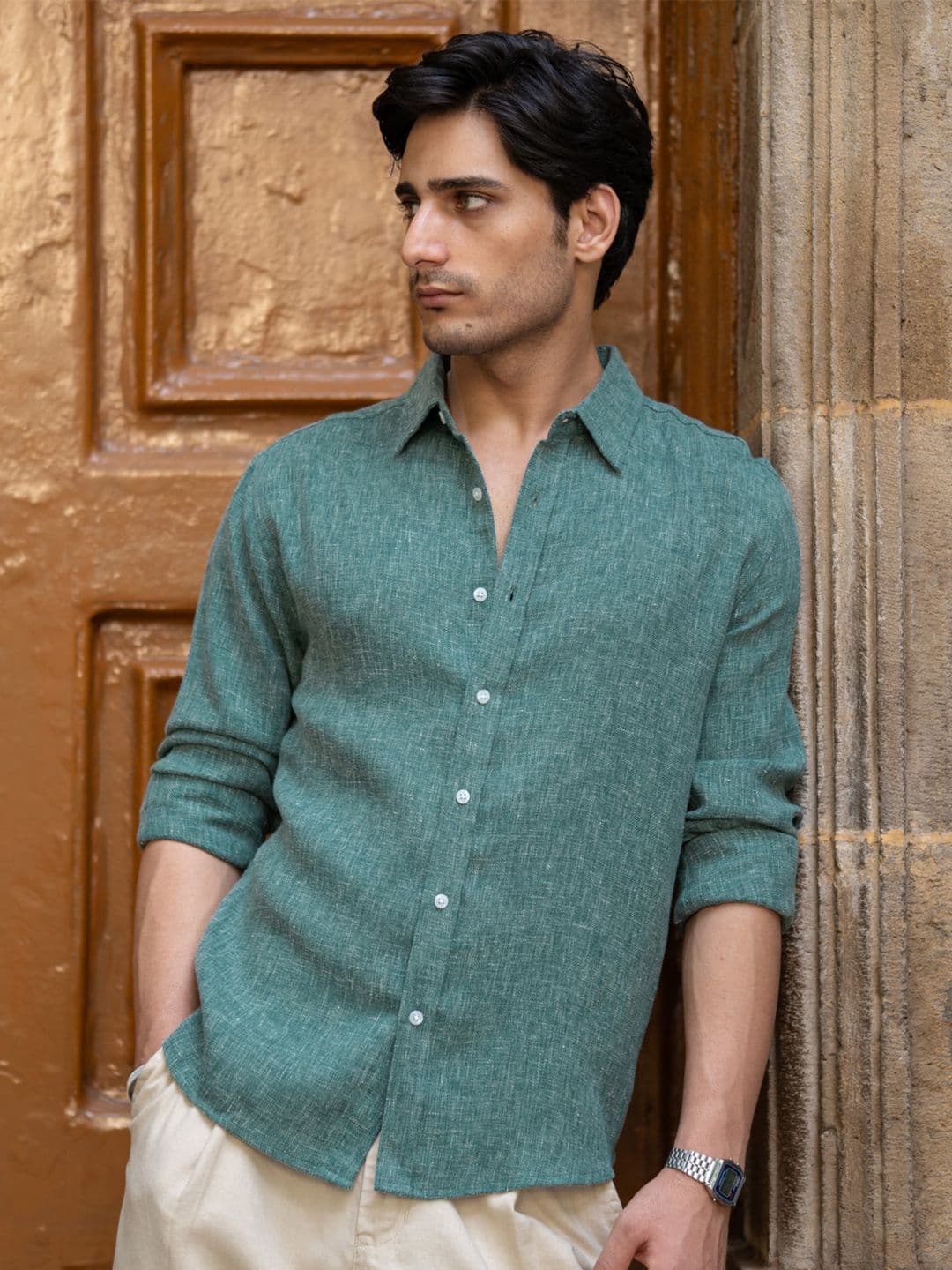 Powerlook Men Spread Collar Long Sleeves Shirt - view 1