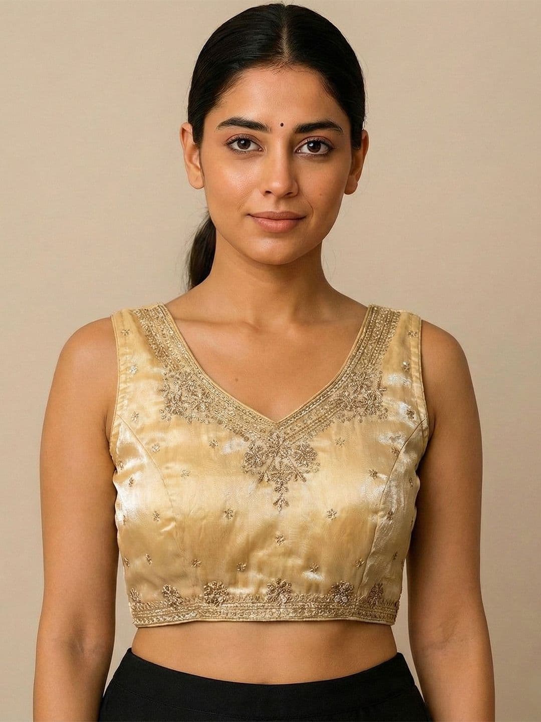 Leela Fashion Embroidered Zari Saree Blouse - view 1