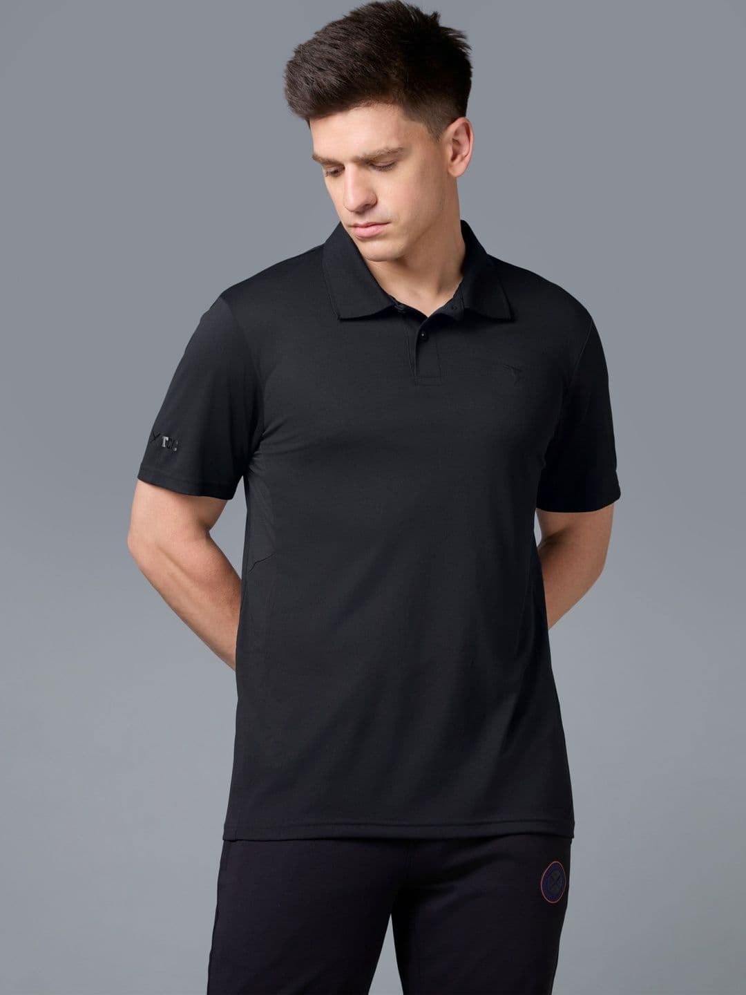 Technosport Men Brand Logo Polo Collar Pockets Slim Fit T-shirt - view 1
