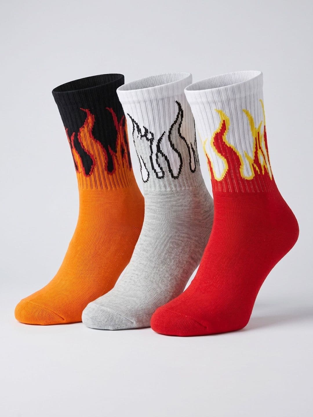 Moda Rapido Men Pack of 3 Cotton Blend Patterned Calf Length Socks - view 1