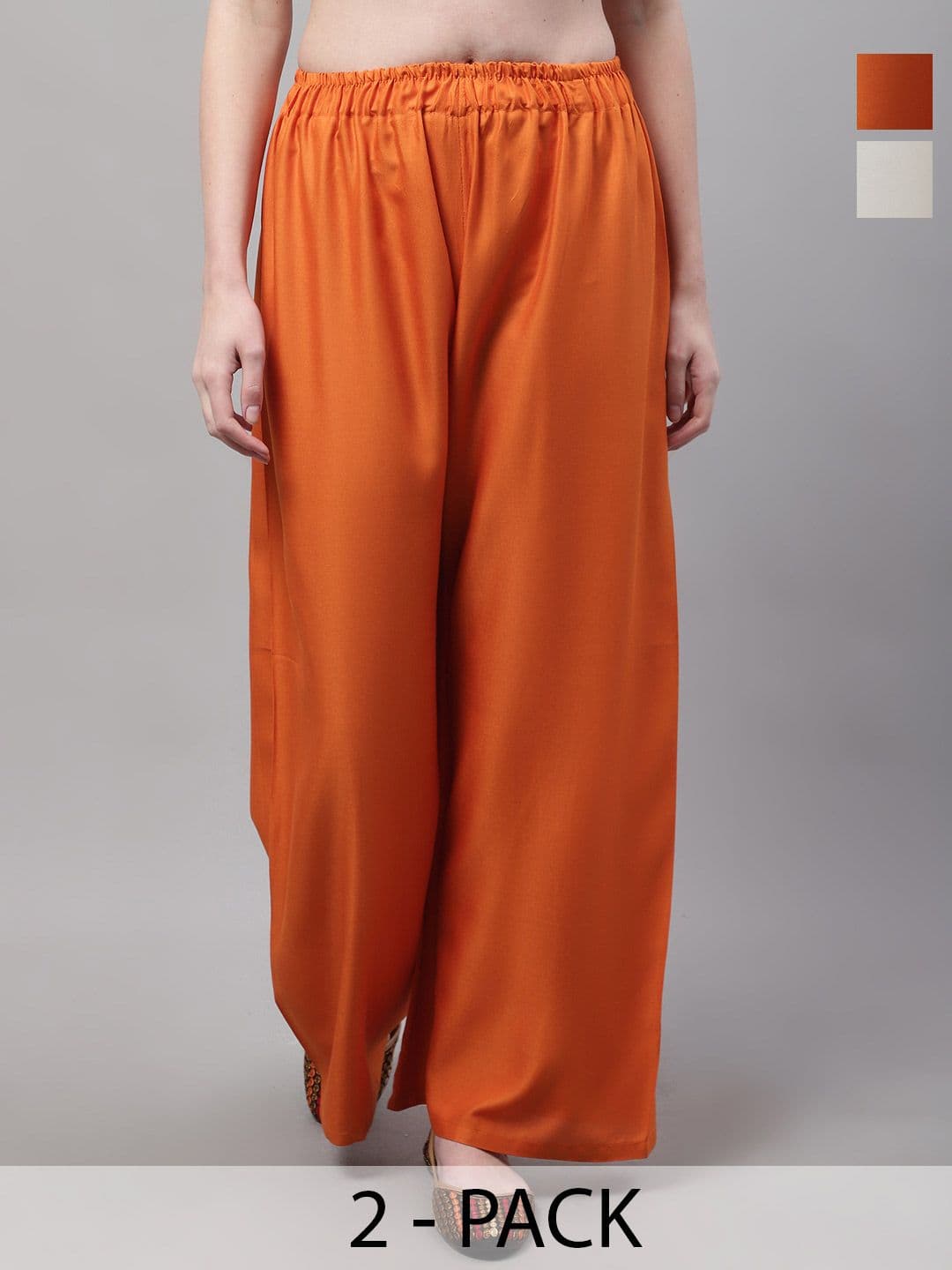 KALINI Pack Of 2 Flared Ethnic Palazzos - view 1