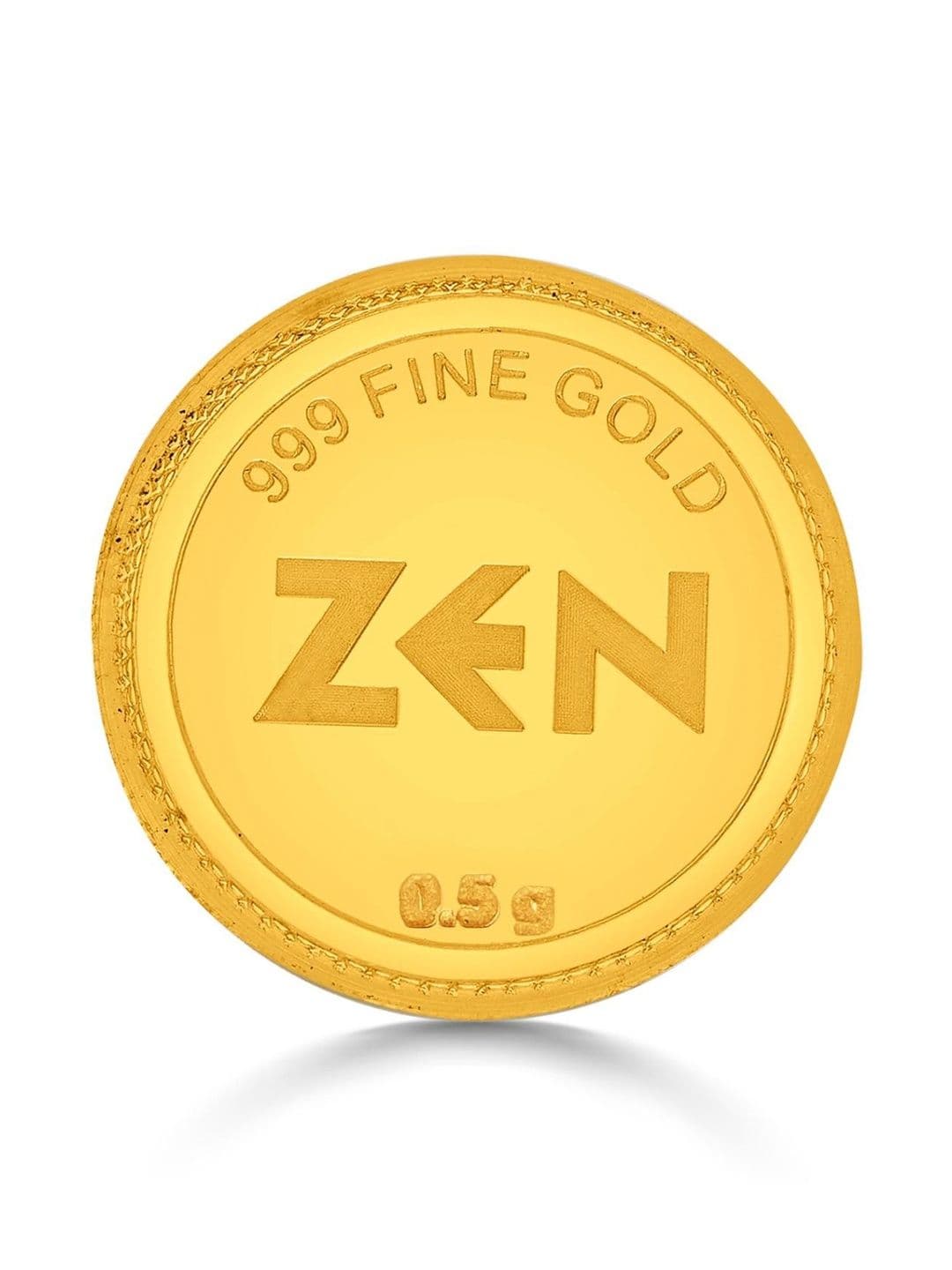 Zen Diamond India 24KT 999 Fine Gold Brand Logo Round Coin - 0.5 g - view 1