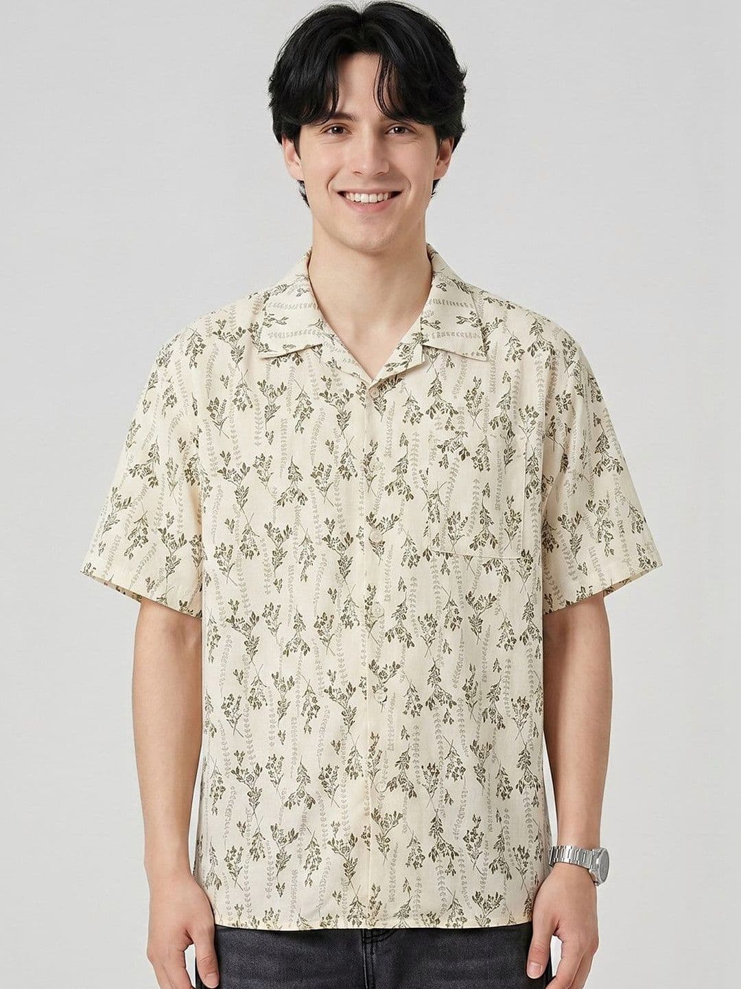 Suo Men Floral Printed Casual Shirt - view 1