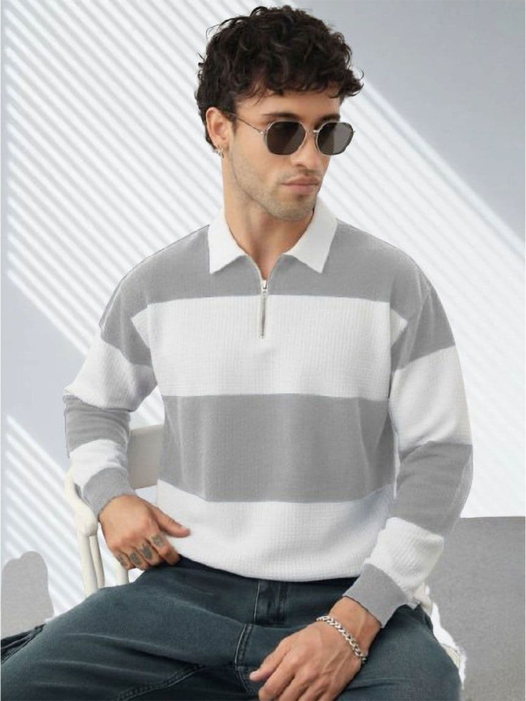HOODLER Men Colourblocked Polo Collar T-shirt - view 1