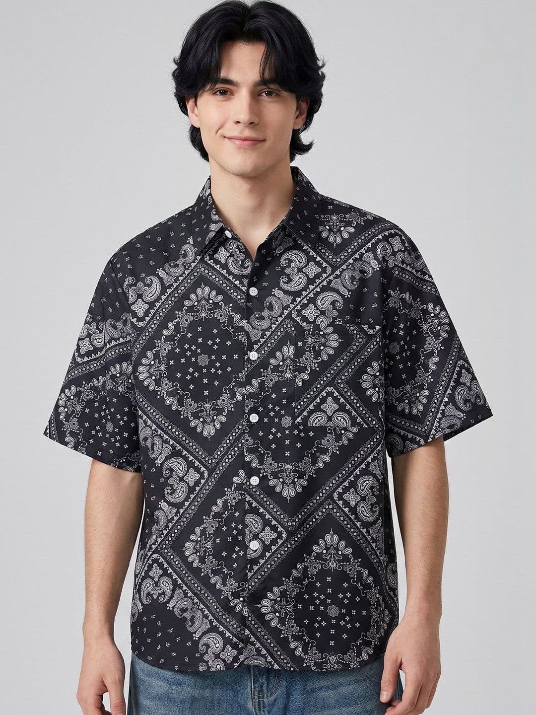 Suo Men Printed Casual Shirt - view 1
