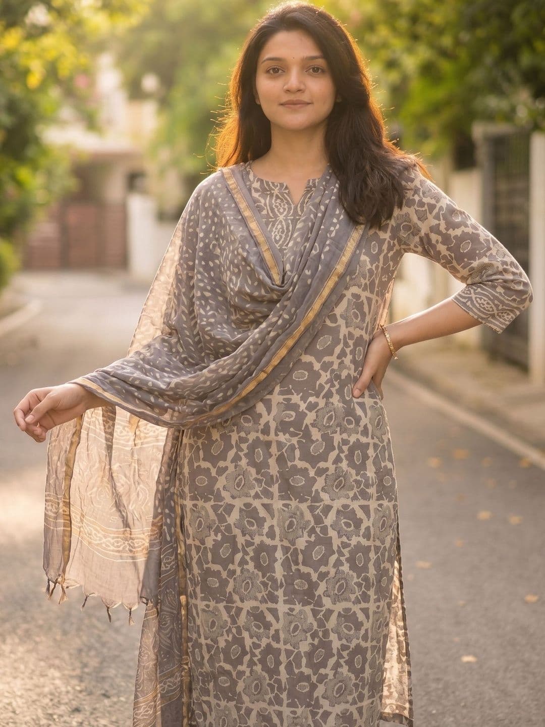 KALINI Women Ethnic Motifs Printed Regular Kurta with Trousers & With Dupatta - view 1