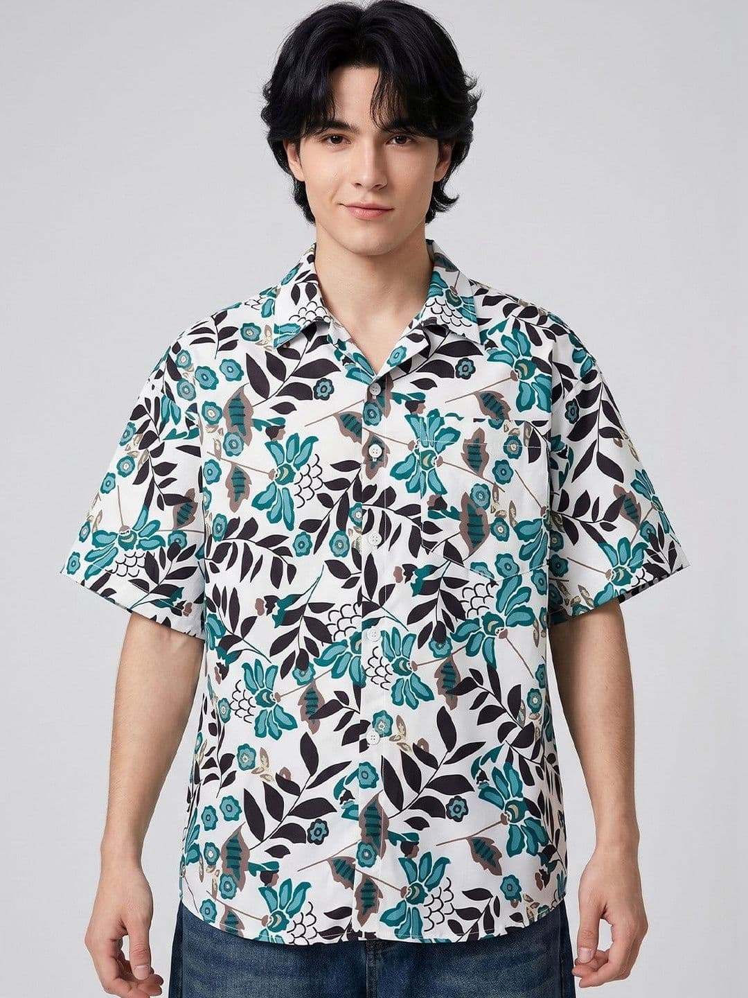Suo Men Floral Printed Casual Shirt - view 1