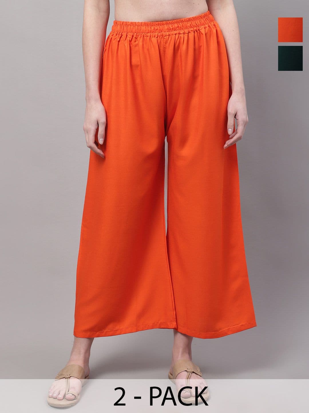 KALINI Pack Of 2 Flared Ethnic Palazzos - view 1
