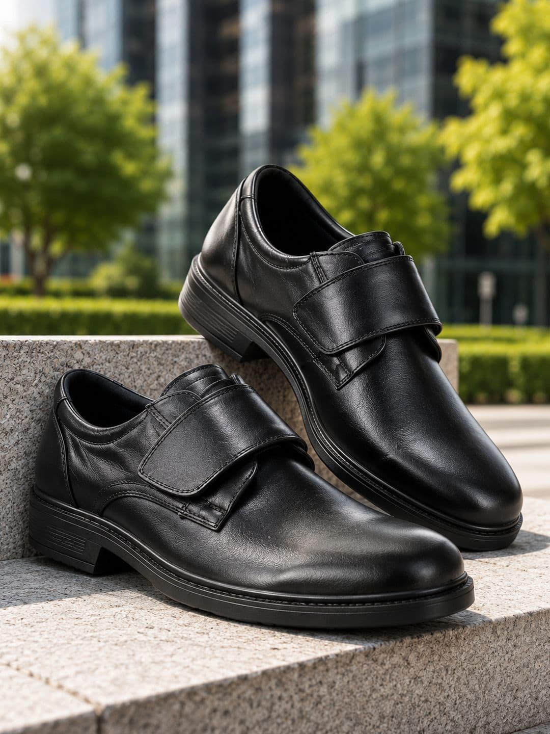 TSF Men Round Toe Velcro Formal Monk Shoes - view 1