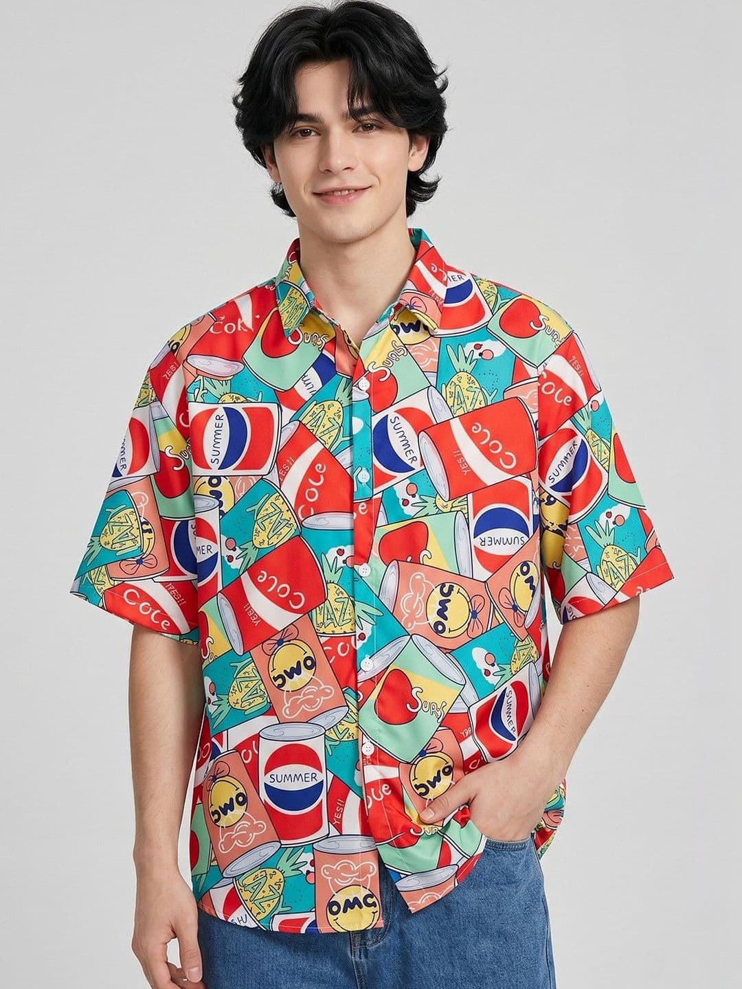 Suo Men Printed Casual Shirt - view 1