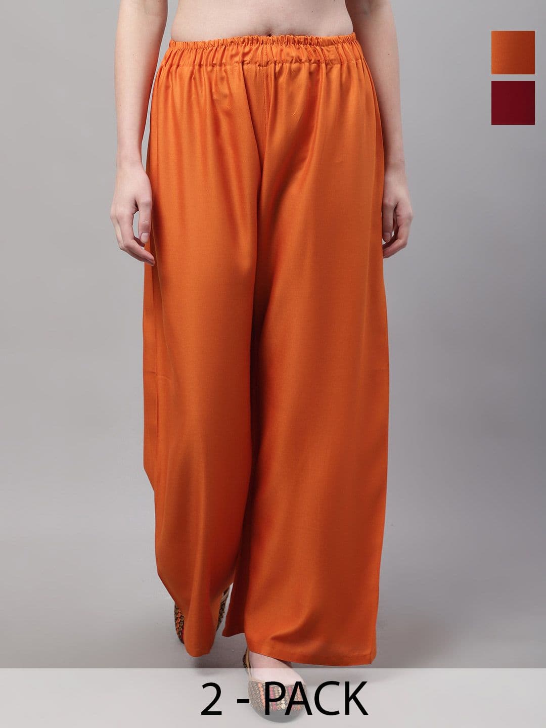 KALINI Pack Of 2 Flared Ethnic Palazzos - view 1