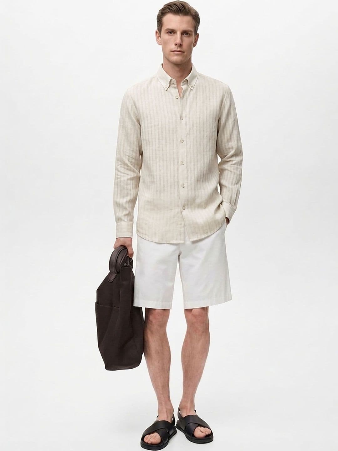 MISCHIEF MONKEY Classic Striped Cotton Shirt - view 1