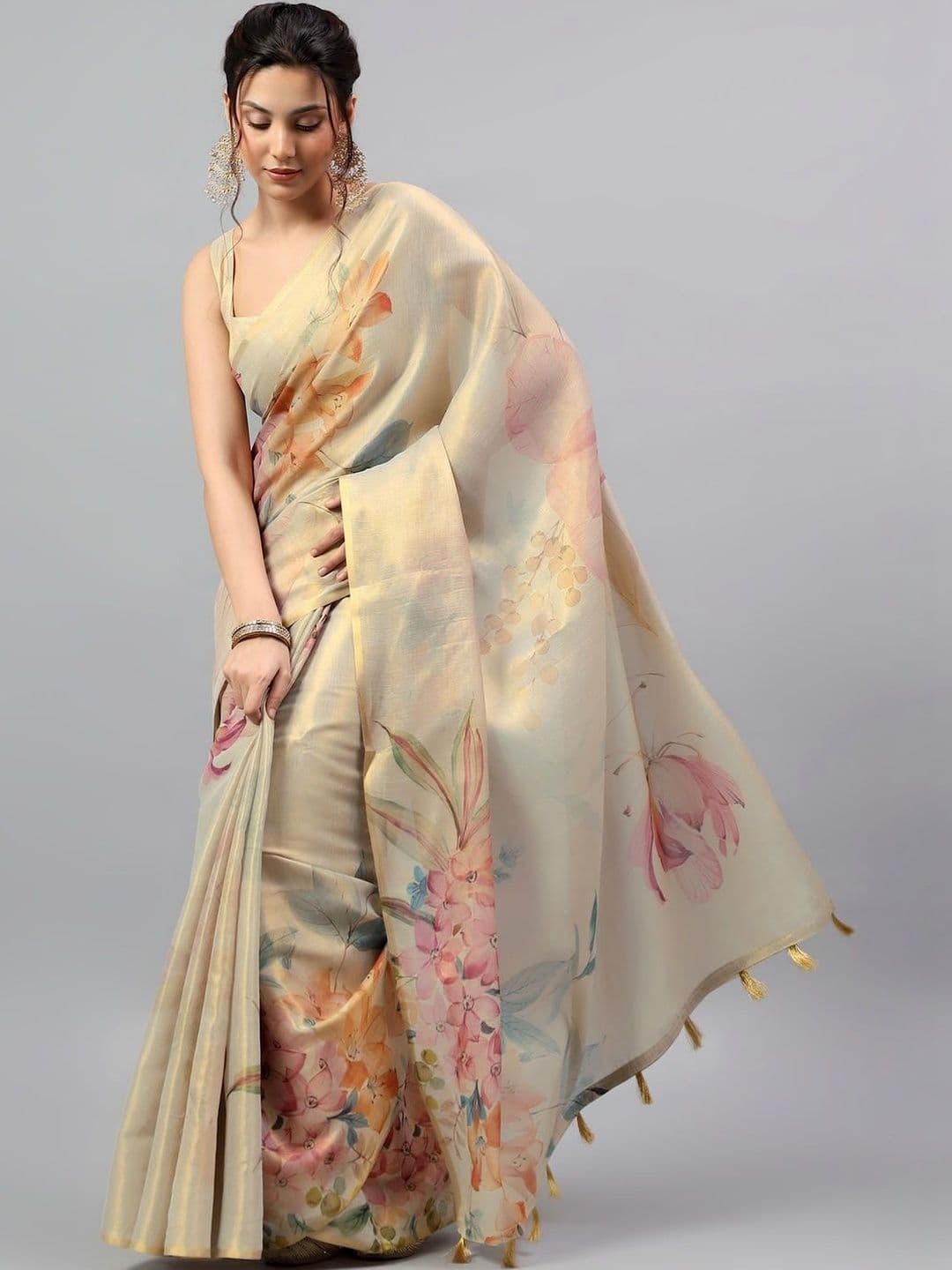 SAMANTHA Floral Tissue Saree - view 1