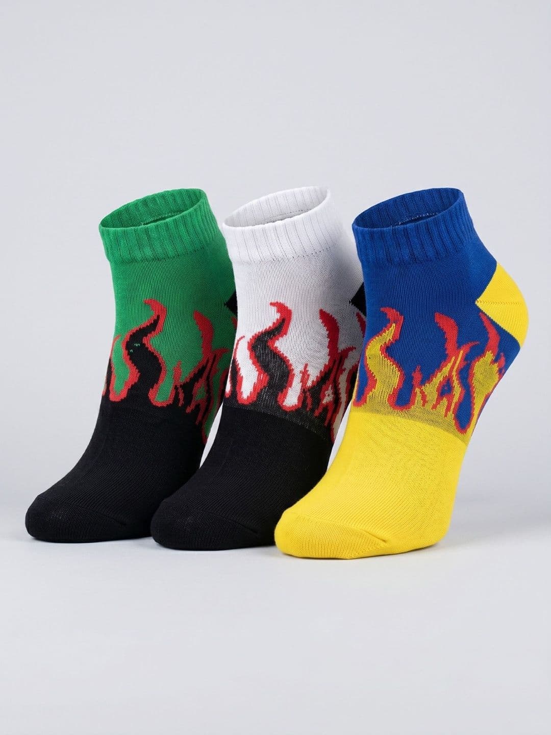 Moda Rapido Men Pack of 3 Cotton Blend Patterned Ankle Length Socks - view 1