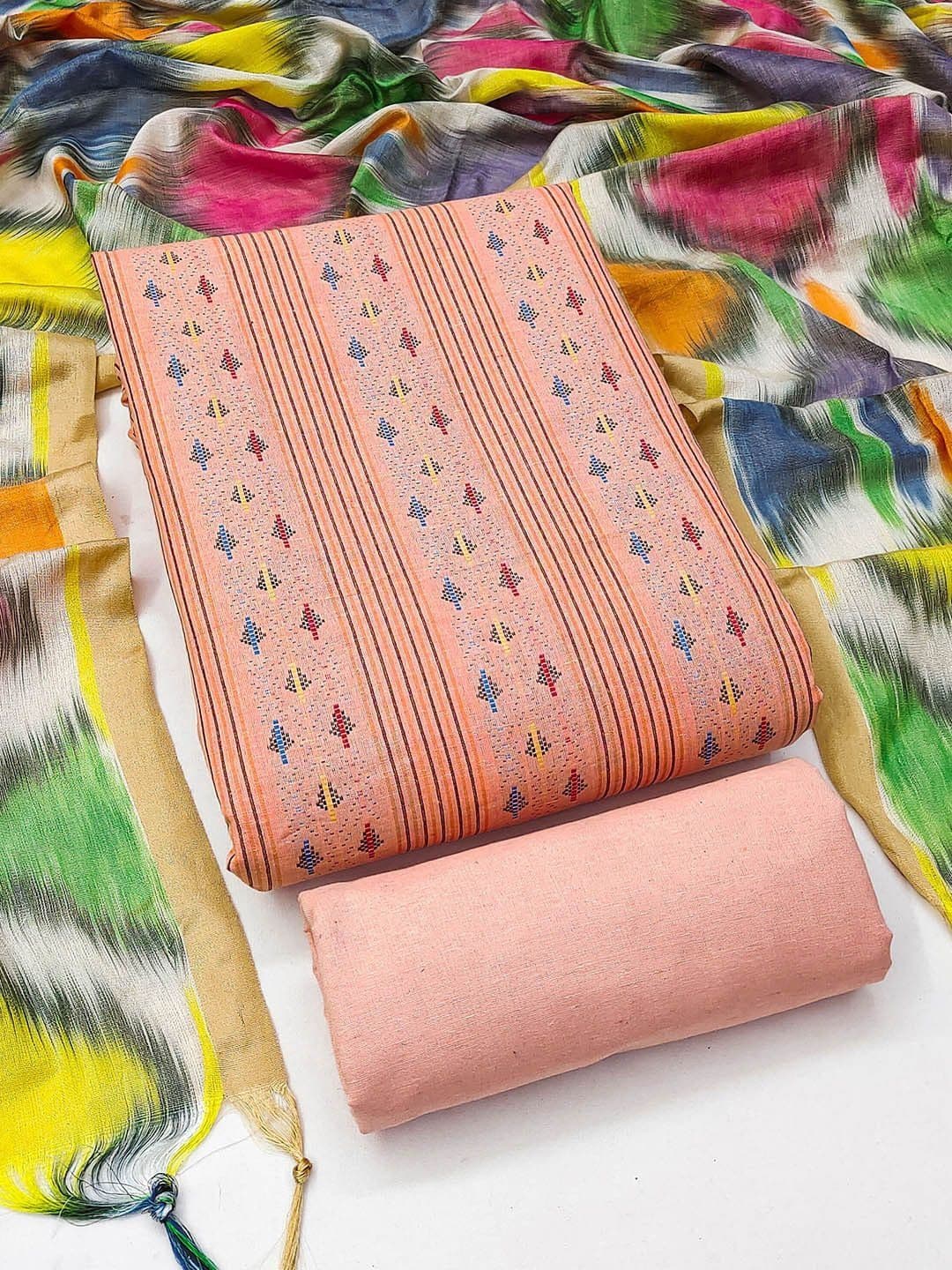 Dhaaga Ghar Printed Pure Cotton Unstitched Dress Material - view 1