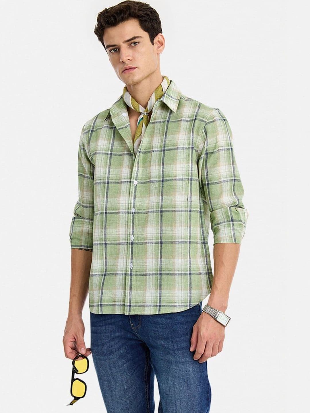Snitch Men Tartan Checks Checked Casual Shirt - view 1