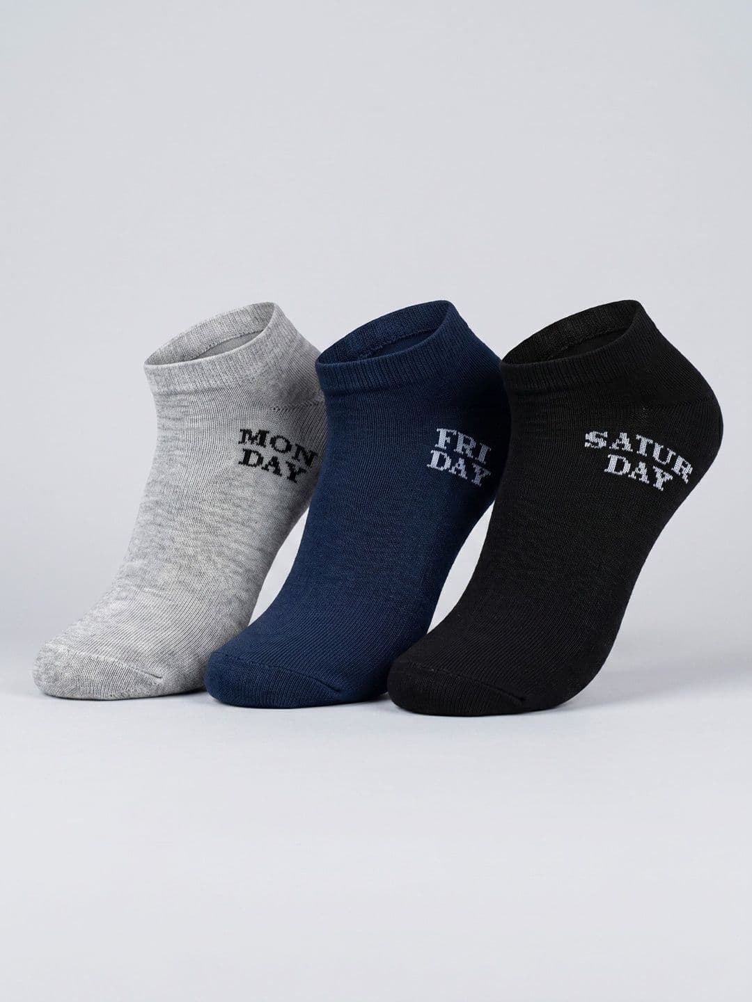 Moda Rapido Men Pack of 3 Cotton Blend Patterned Ankle Length Socks - view 1