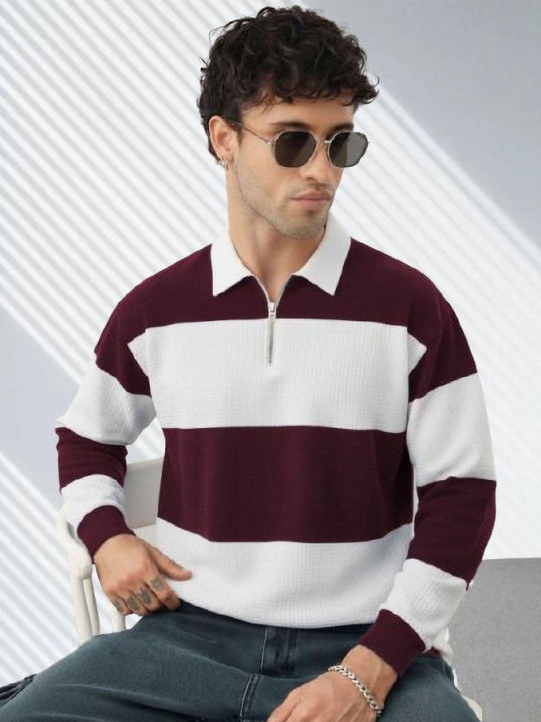 HOODLER Men Colourblocked Polo Collar T-shirt - view 1