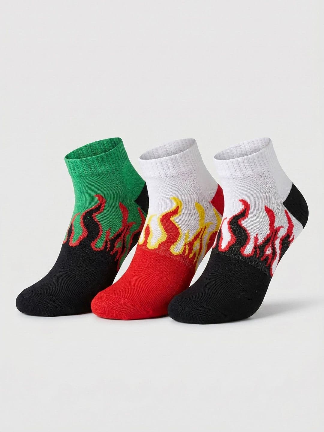 Moda Rapido Men Pack of 3 Cotton Blend Patterned Ankle Length Socks - view 1