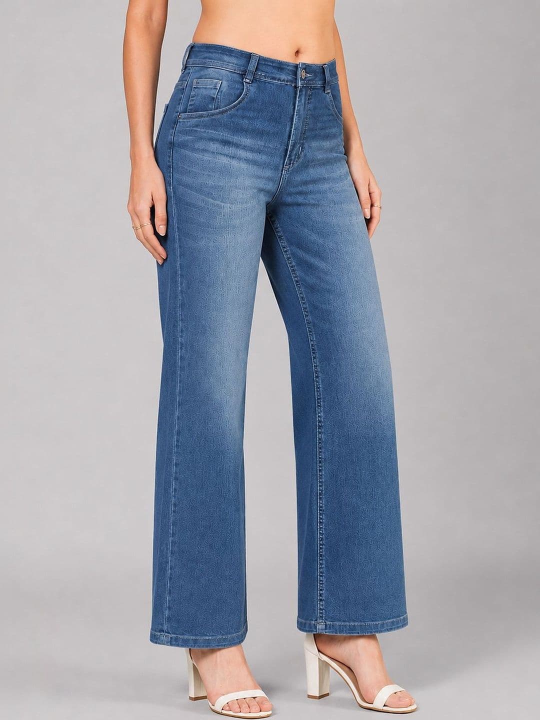 Roadster Women Wide Leg Mid-Rise Light Fade Stretchable Jeans - view 1