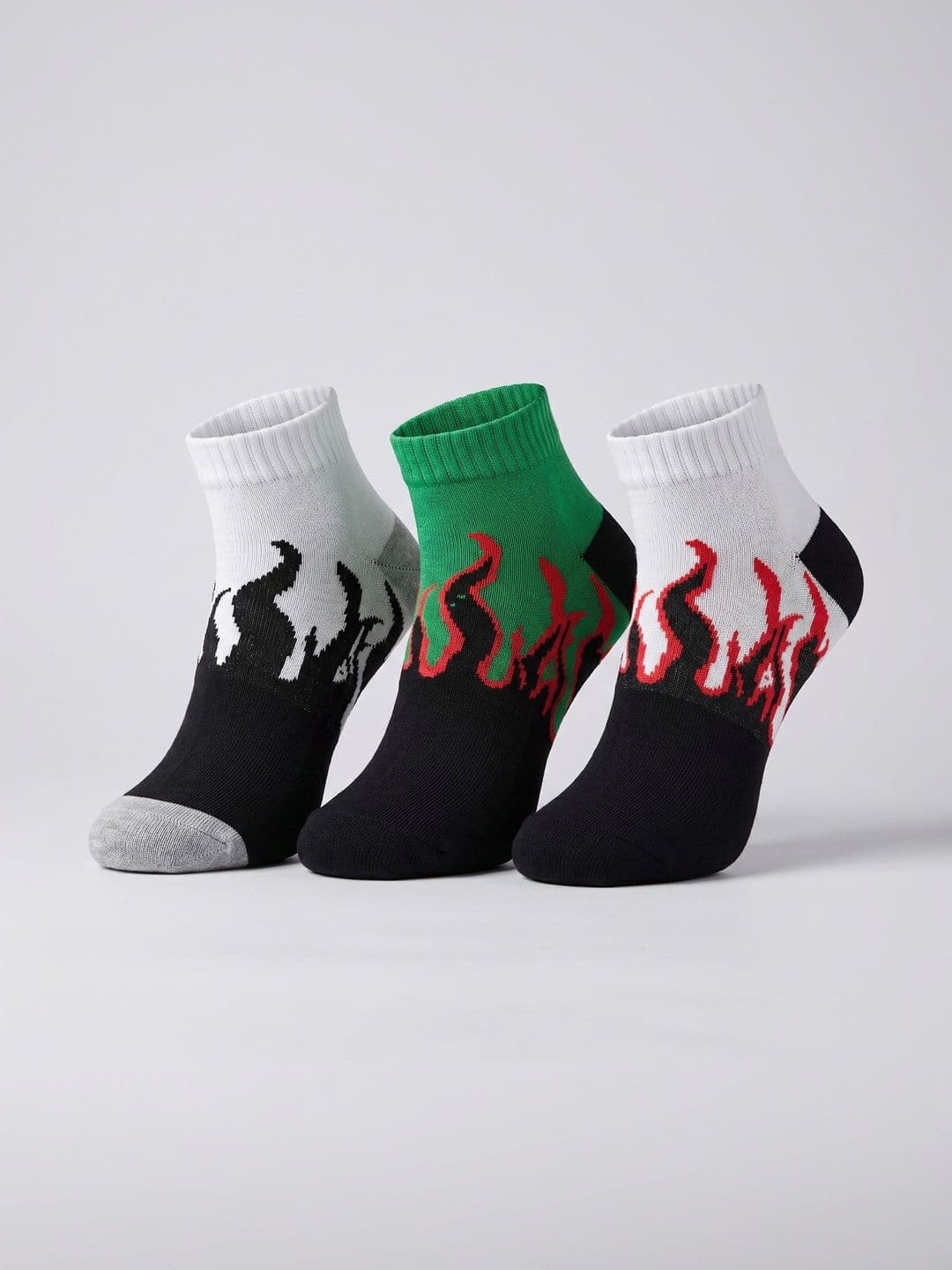Moda Rapido Men Pack of 3 Cotton Blend Patterned Ankle Length Socks - view 1