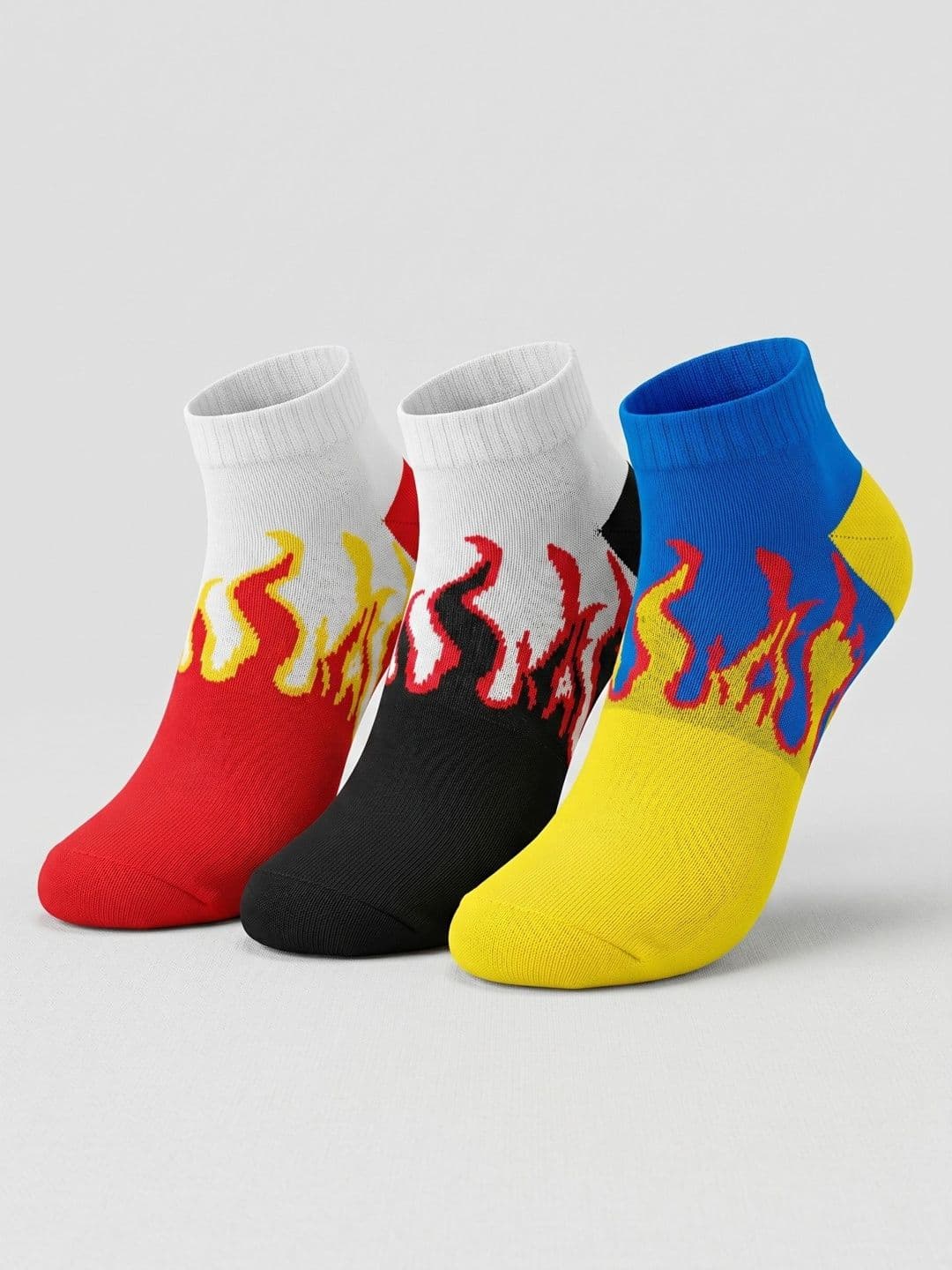 Moda Rapido Men Pack of 3 Cotton Blend Patterned Ankle Length Socks - view 1