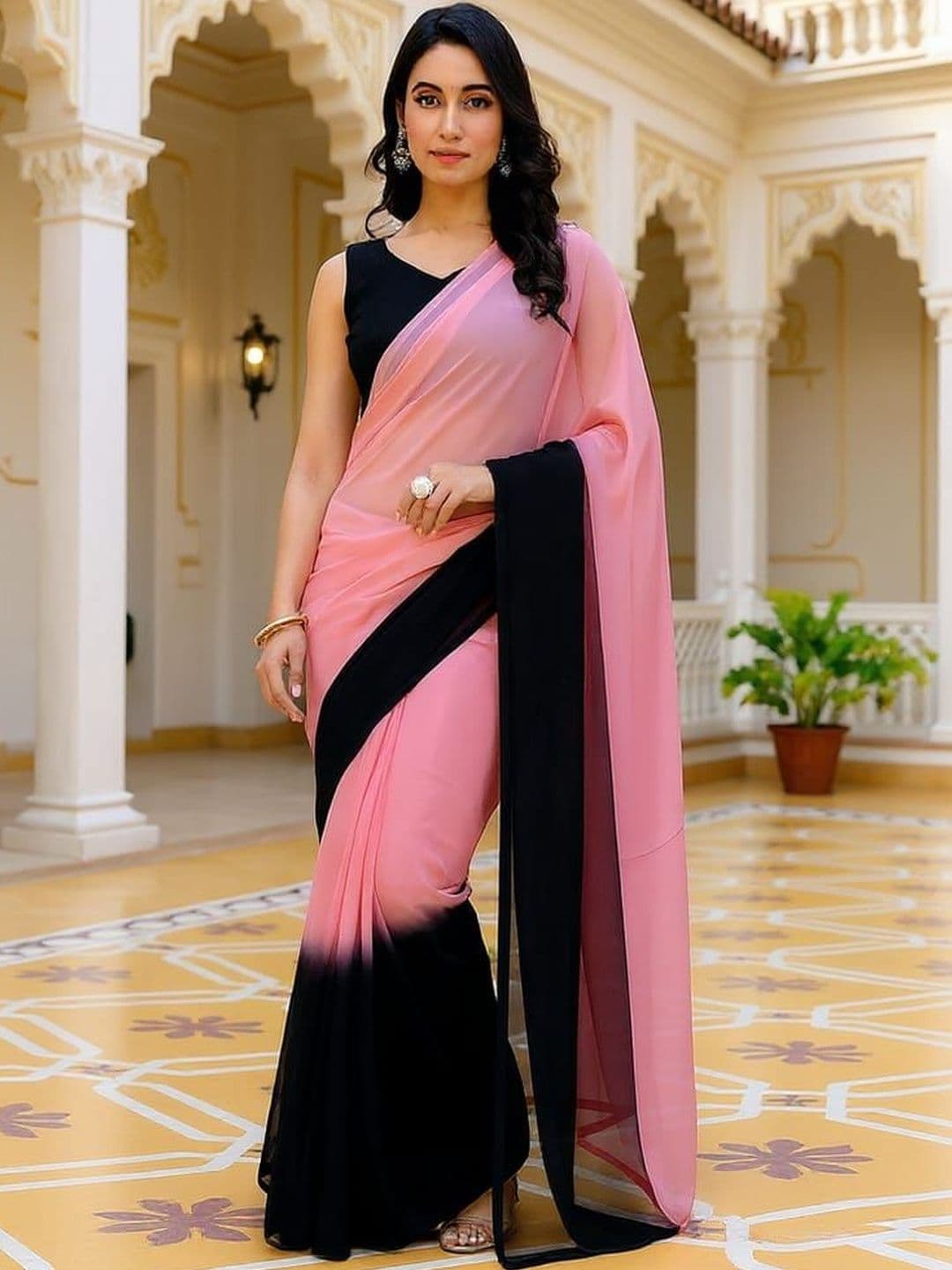 Moda Rapido Ombre Pure Georgette Saree - view 1