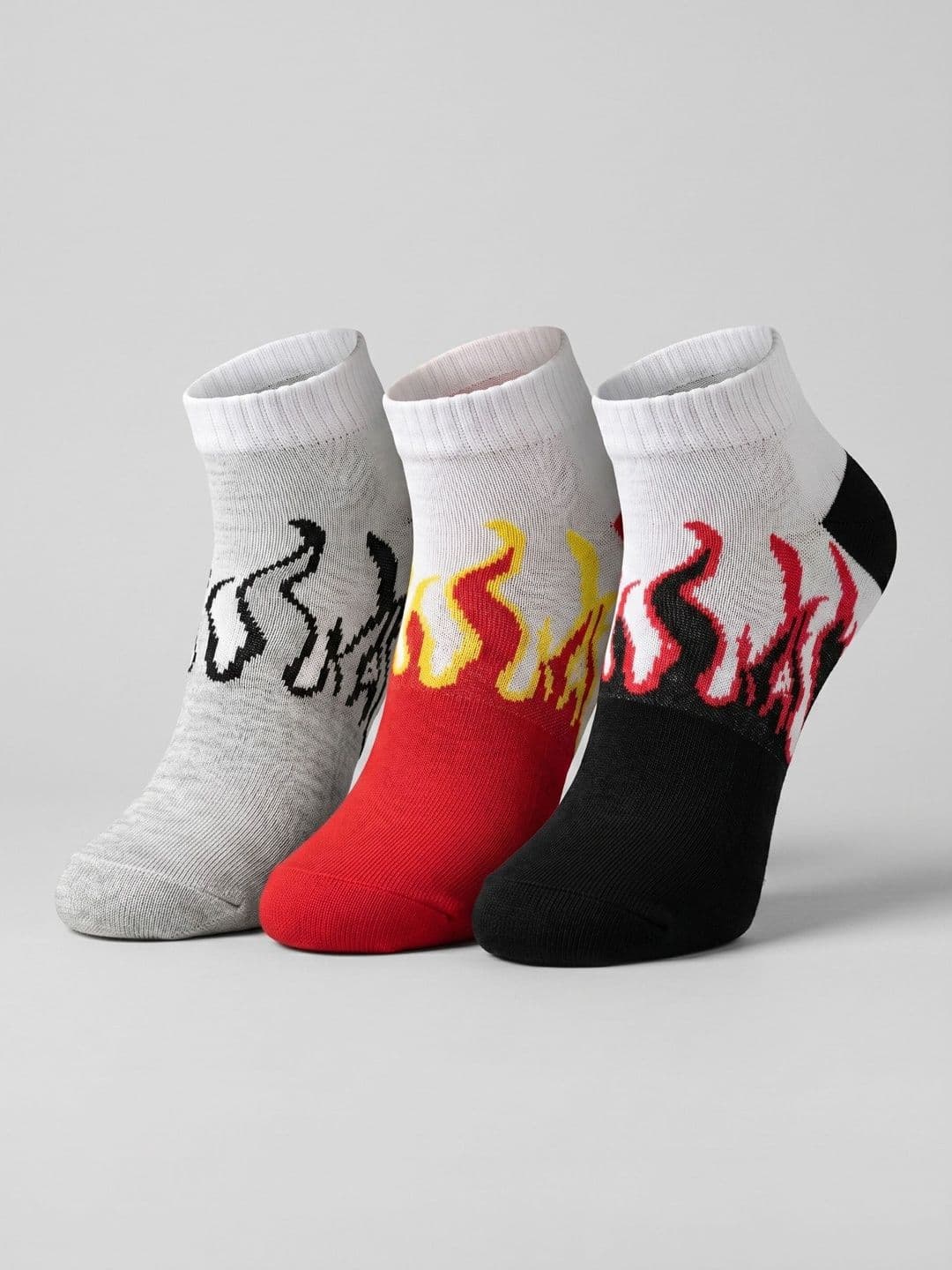 Moda Rapido Men Pack of 3 Cotton Blend Patterned Ankle Length Socks - view 1