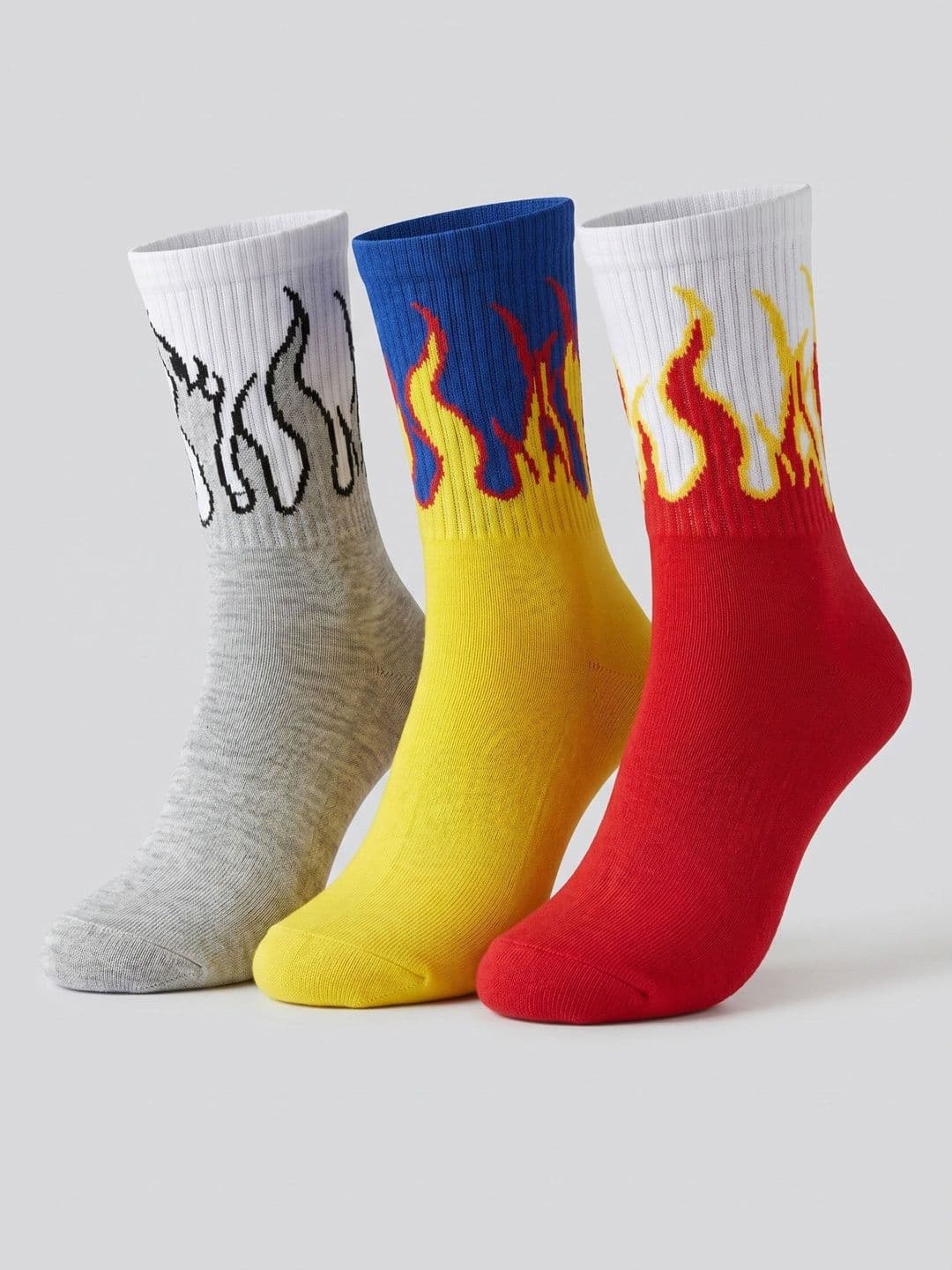 Moda Rapido Men Pack of 3 Cotton Blend Patterned Calf Length Socks - view 1