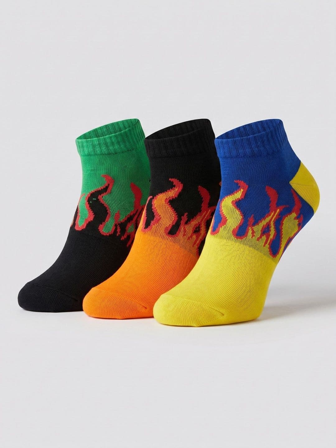 Moda Rapido Men Pack of 3 Cotton Blend Patterned Ankle Length Socks - view 1