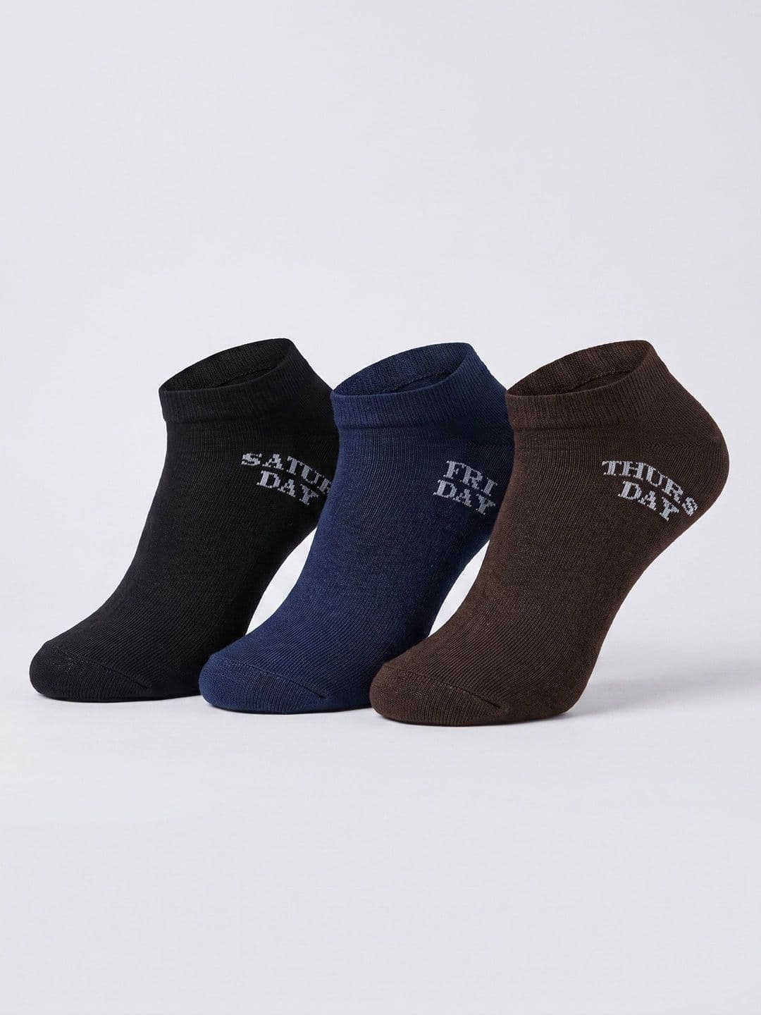 Moda Rapido Men Pack of 3 Cotton Blend Patterned Ankle Length Socks - view 1