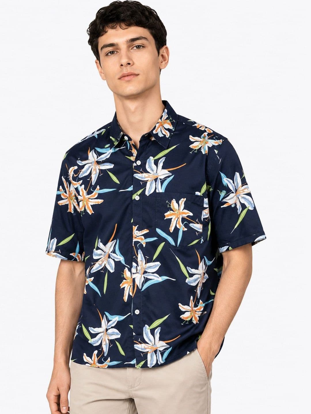 Suo Men Floral Printed Casual Shirt - view 1