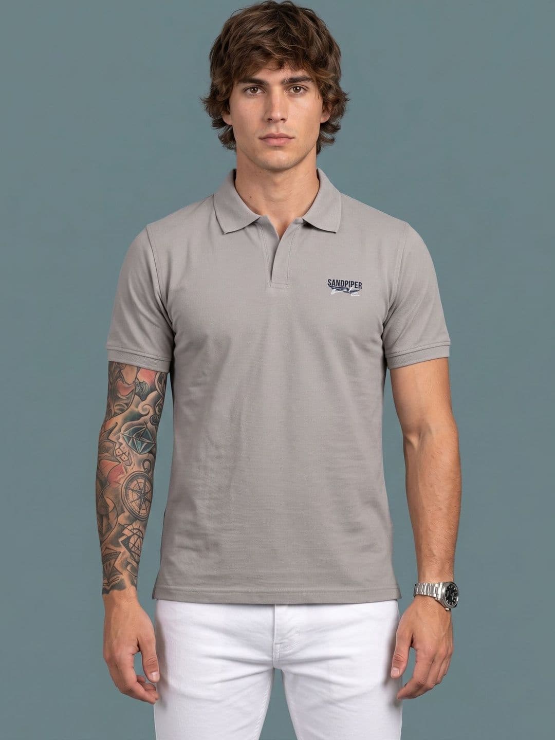 SANDPIPER Men Brand Logo Polo Collar T-shirt - view 1