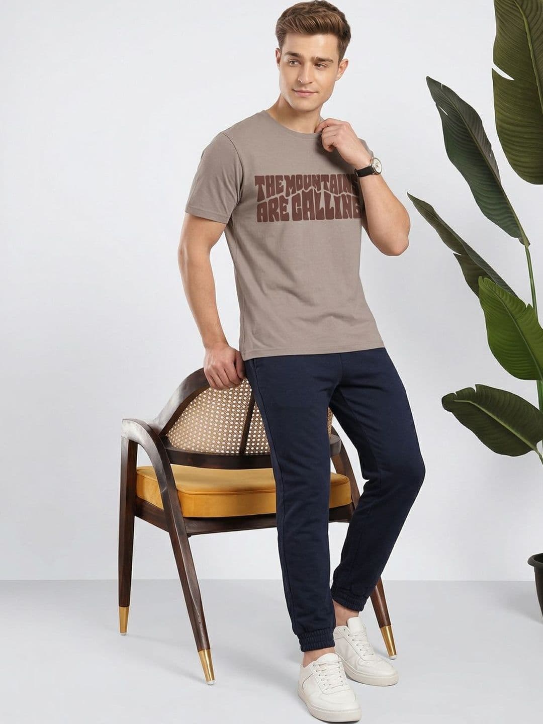 The Roadster Lifestyle Co Printed Cotton T-shirt - view 1