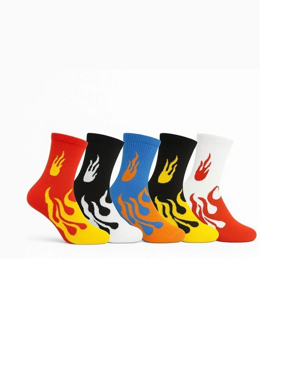 MERCEHIVE Men Pack of 5 Cotton Patterned Calf Length Socks - view 1