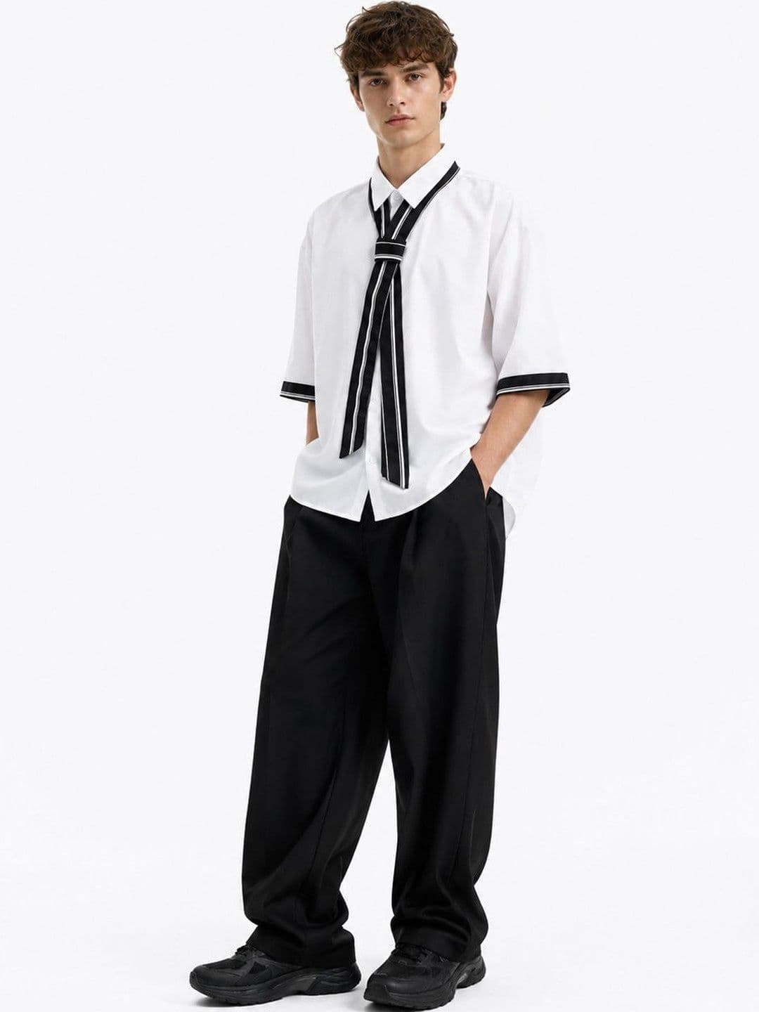 Suo Men Spread Collar Casual Shirt - view 1