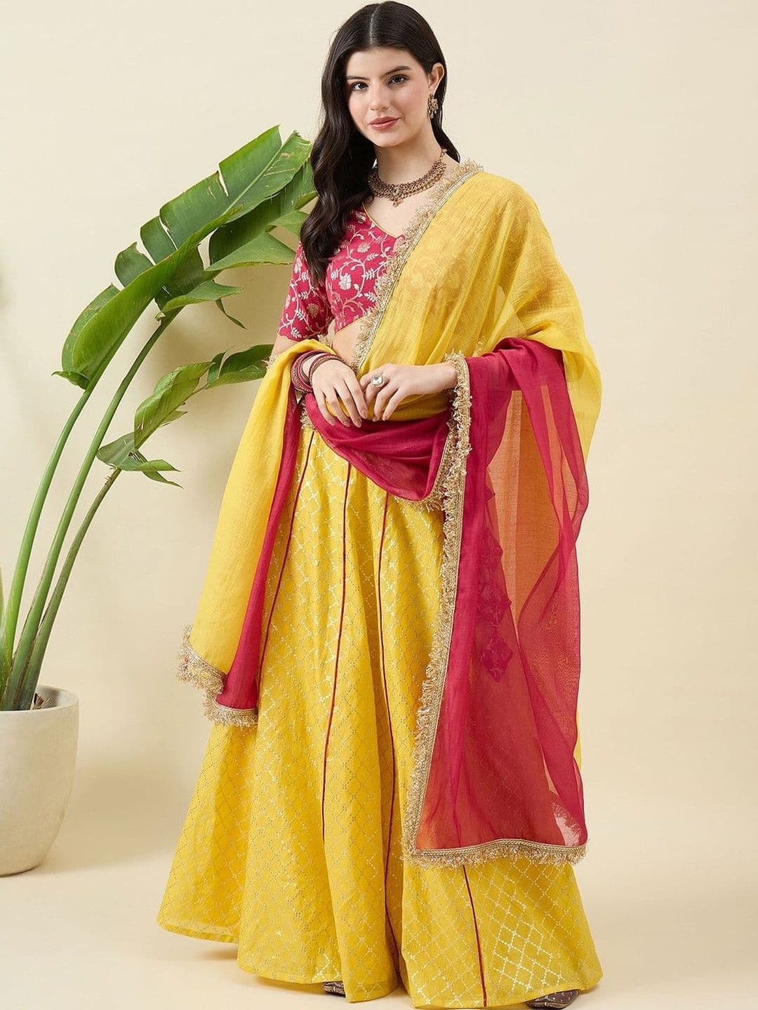 Aritri Woven Design Thread Work Ready to Wear Lehenga & Blouse With Dupatta - view 1