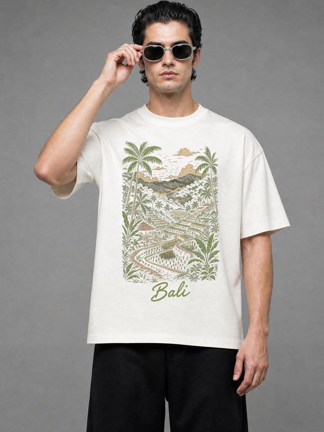 FARDA Unisex Printed Drop-Shoulder Sleeves T-shirt - view 1