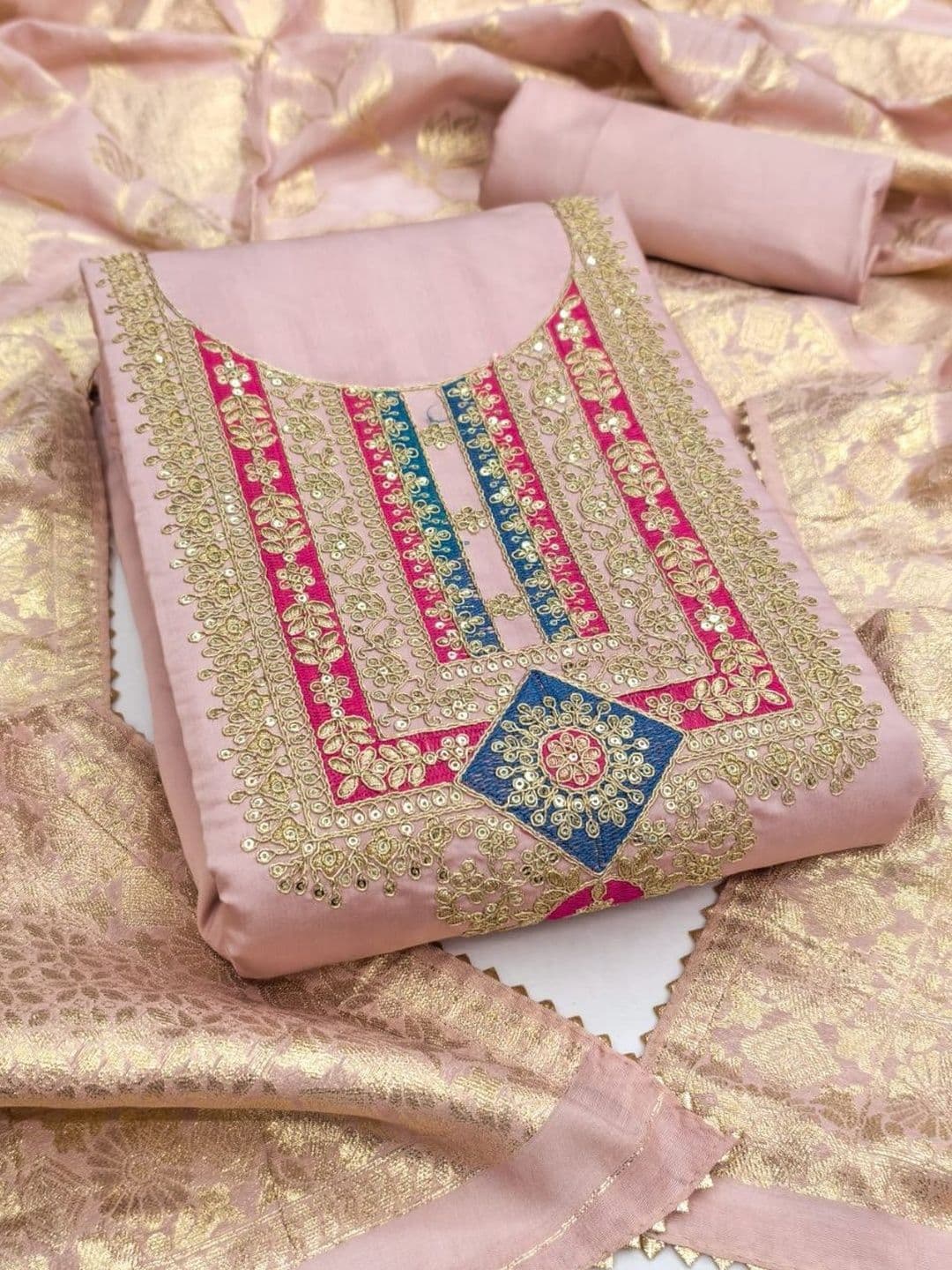 Rangtulika Ethnics Embroidered Unstitched Dress Material - view 1