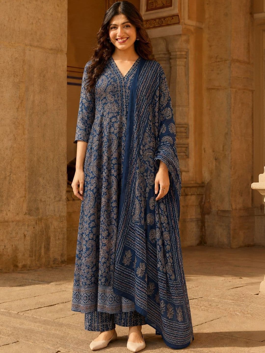 Anouk Women Ethnic Motifs Printed Regular Kurta with Palazzos & With Dupatta - view 1