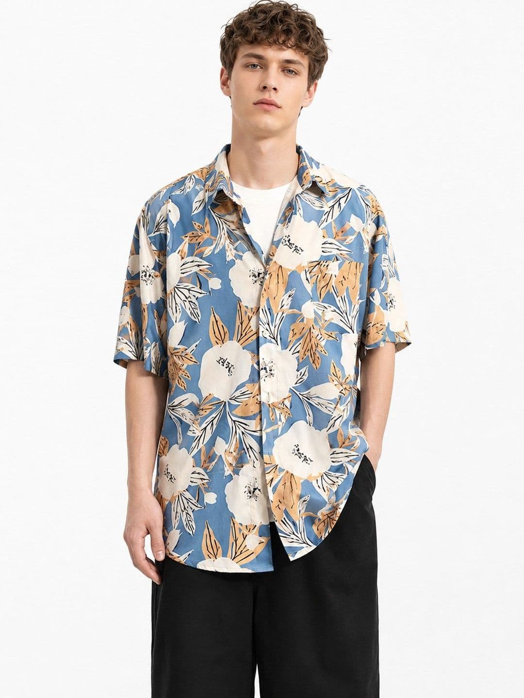 Suo Men Floral Printed Casual Shirt - view 1